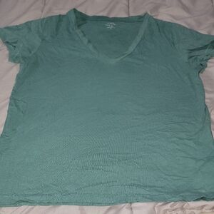 J. Crew Teal V-Neck Short Sleeve Tee
